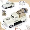 imageOurWarm Coffee Decor for Coffee Bar White Metal Truck Decor with Coffee Beans Burlap Sack Vintage Pickup Coffee Station Decor for Rustic Farmhouse Country Home Kitchen Tabletop Decorations