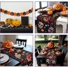 imageOurWarm Halloween Table Runner 72 inches Long Day of Dead Halloween Decor Indoor Skeleton Flowers Candles Halloween Table Decorations for Kitchen Indoor Outdoor Home Party