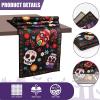imageOurWarm Halloween Table Runner 72 inches Long Day of Dead Halloween Decor Indoor Skeleton Flowers Candles Halloween Table Decorations for Kitchen Indoor Outdoor Home Party