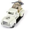 imageOurWarm Coffee Decor for Coffee Bar White Metal Truck Decor with Coffee Beans Burlap Sack Vintage Pickup Coffee Station Decor for Rustic Farmhouse Country Home Kitchen Tabletop Decorations