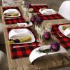 imageOurWarm 6pcs Buffalo Plaid Placemats Red and Black Buffalo Check Placemats Reversible Cotton Burlap Christmas Placemats for Home Holiday Christmas Table Decorations 12 x 18 Inch