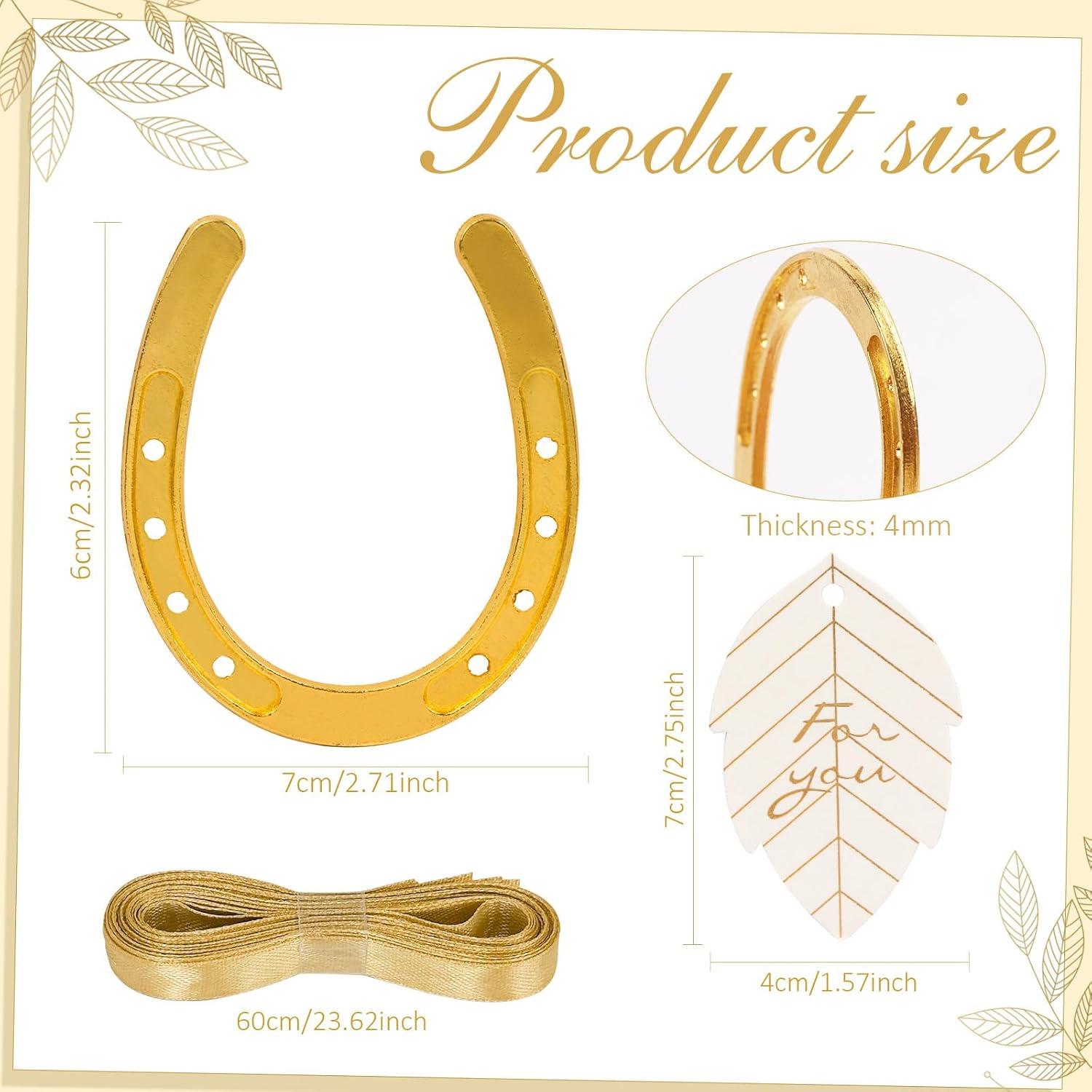 imageOurWarm 10PCS Gold Horseshoe Decor Wedding Favors with Black ampamp White Tags and Ribbon Stunning Horse Shoes Good Lucky Gifts for Wedding Birthday Kentucky Derby Party DecorationsGold