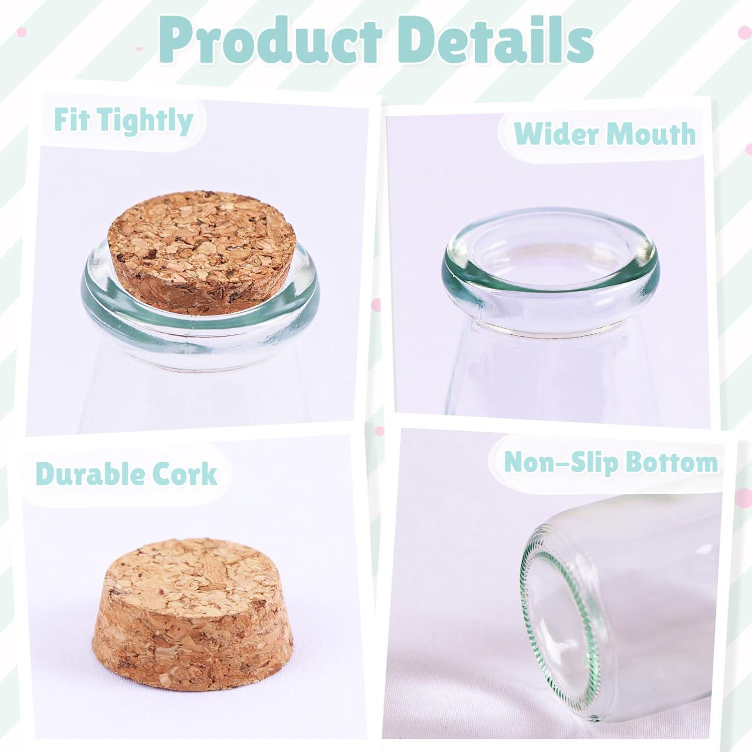 imageOurWarm 12 Pack Mini Jars with Lids 17OZ Small Glass Bottles with Cork Tag Label and Twine Versatile Small Glass Jars for Candy Potion Spice DIY Crafts Gift Birthday Wedding Party Decorations12pcs  100ml