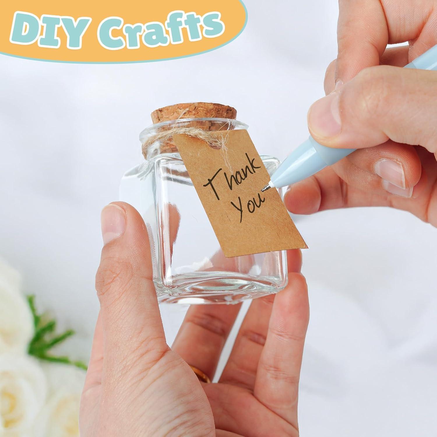 imageOurWarm 12 Pack Mini Jars with Lids 17OZ Small Glass Bottles with Cork Tag Label and Twine Versatile Small Glass Jars for Candy Potion Spice DIY Crafts Gift Birthday Wedding Party Decorations12pcs  17oz