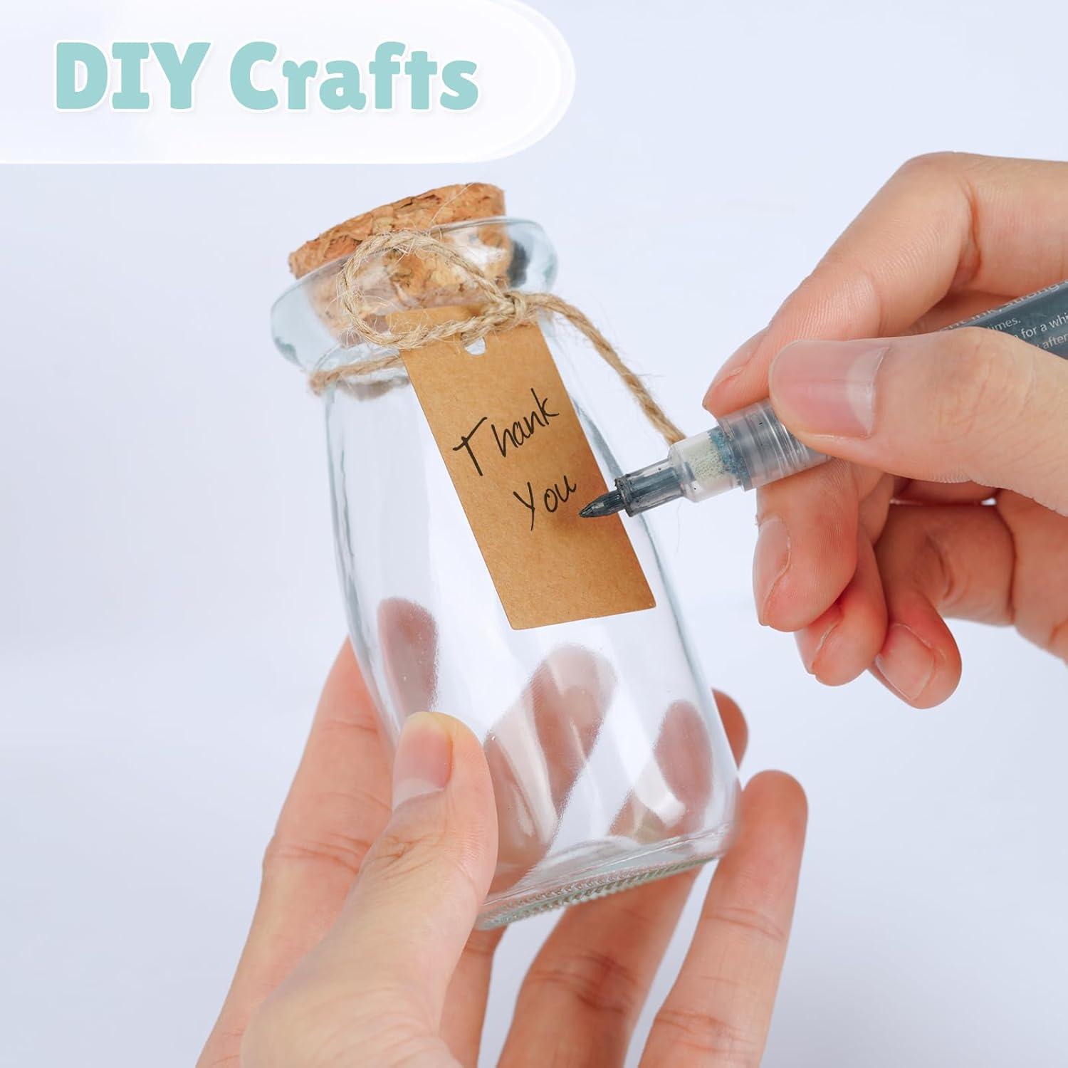 imageOurWarm 12 Pack Mini Jars with Lids 17OZ Small Glass Bottles with Cork Tag Label and Twine Versatile Small Glass Jars for Candy Potion Spice DIY Crafts Gift Birthday Wedding Party Decorations12pcs  100ml