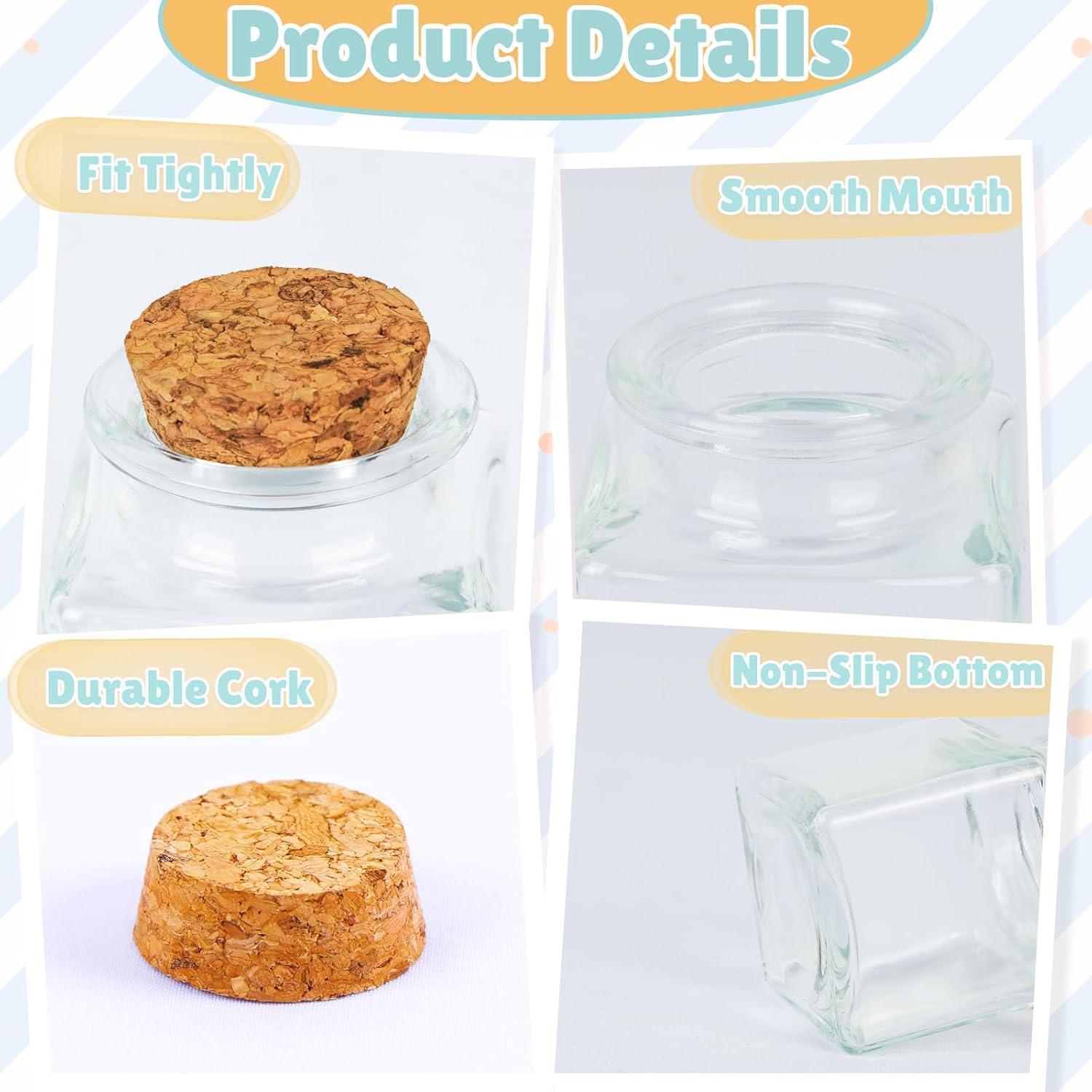 imageOurWarm 12 Pack Mini Jars with Lids 17OZ Small Glass Bottles with Cork Tag Label and Twine Versatile Small Glass Jars for Candy Potion Spice DIY Crafts Gift Birthday Wedding Party Decorations12pcs  17oz