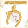 imageOurWarm 10PCS Gold Horseshoe Decor Wedding Favors with Black ampamp White Tags and Ribbon Stunning Horse Shoes Good Lucky Gifts for Wedding Birthday Kentucky Derby Party DecorationsGold