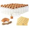 imageOurWarm 12 Pack Mini Jars with Lids 17OZ Small Glass Bottles with Cork Tag Label and Twine Versatile Small Glass Jars for Candy Potion Spice DIY Crafts Gift Birthday Wedding Party Decorations32pcs  40ml