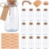 imageOurWarm 12 Pack Mini Jars with Lids 17OZ Small Glass Bottles with Cork Tag Label and Twine Versatile Small Glass Jars for Candy Potion Spice DIY Crafts Gift Birthday Wedding Party Decorations12pcs  100ml