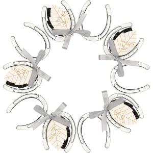 imageOurWarm 10PCS Gold Horseshoe Decor Wedding Favors with Black ampamp White Tags and Ribbon Stunning Horse Shoes Good Lucky Gifts for Wedding Birthday Kentucky Derby Party DecorationsSilver