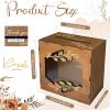 imageOurWarm Brown Wedding Card Box with Acrylic Window Wooden Gift Card Box for Wedding Reception Decorations Money Newly Named Box Wedding Decorations for Reception Party Birthday Rustic Wedding DecorBrown