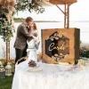 imageOurWarm Brown Wedding Card Box with Acrylic Window Wooden Gift Card Box for Wedding Reception Decorations Money Newly Named Box Wedding Decorations for Reception Party Birthday Rustic Wedding DecorBrown