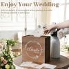 imageOurWarm Wedding Card Box for Party PreAssembled Wood Wedding Card Boxes for Reception Rustic Wedding Box for Cards and Money Envelope Money Box Gift Card Box for Wedding Graduation Baby Shower