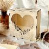 imageOurWarm Wedding Card Box for Party Wooden Gift Card Box with Heart Acrylic Window Wedding Card Boxes for Reception Graduation Money Box for Wedding Decor Graduation Baby Shower Birthday Party