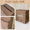 imageOurWarm Wedding Card Box for Party Wooden Wedding Card Boxes for Reception Rustic Wedding Box for Cards and Money Envelope Money Box Gift Card Box for Wedding Decor Graduation Baby Shower Birthdaymedium brown