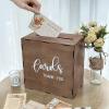 imageOurWarm Wedding Card Box for Party Wooden Wedding Card Boxes for Reception Rustic Wedding Box for Cards and Money Envelope Money Box Gift Card Box for Wedding Decor Graduation Baby Shower Birthdaymedium brown