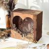 imageOurWarm Wedding Card Box for Party Wooden Wedding Card Boxes for Reception Rustic Wedding Box for Cards and Money Envelope Money Box Gift Card Box for Wedding Decor Graduation Baby Shower Birthdaybrown