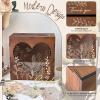imageOurWarm Wedding Card Box for Party Wooden Wedding Card Boxes for Reception Rustic Wedding Box for Cards and Money Envelope Money Box Gift Card Box for Wedding Decor Graduation Baby Shower Birthdaybrown