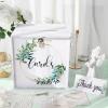 imageOurWarm Wedding Card Box with Lock PVC Wedding Card Boxes for Reception White Wedding Box for Cards and Money Envelope Money Box Gift Card Box for Party Wedding Decor Graduation Baby Shower