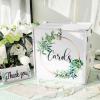 imageOurWarm Wedding Card Box with Lock PVC Wedding Card Boxes for Reception White Wedding Box for Cards and Money Envelope Money Box Gift Card Box for Party Wedding Decor Graduation Baby Shower