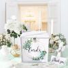 imageOurWarm Wedding Card Box with Lock PVC Wedding Card Boxes for Reception White Wedding Box for Cards and Money Envelope Money Box Gift Card Box for Party Wedding Decor Graduation Baby Shower
