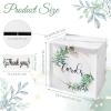 imageOurWarm Wedding Card Box with Lock PVC Wedding Card Boxes for Reception White Wedding Box for Cards and Money Envelope Money Box Gift Card Box for Party Wedding Decor Graduation Baby Shower