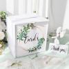 imageOurWarm Wedding Card Box with Lock PVC Wedding Card Boxes for Reception White Wedding Box for Cards and Money Envelope Money Box Gift Card Box for Party Wedding Decor Graduation Baby Shower
