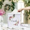 imageOurWarm White Wedding Card Box with Lock PVC Gift Card Box for Wedding Decorations Money Index Card Box for Party Honeymoon Fund Reception Anniversary Bridal Baby Shower