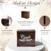 imageOurWarm White Wedding Card Box with Slot Wooden Card Box for Wedding Reception Large Envelope Wedding Box for Cards Money Gift Card Box Holder for Graduation Party 2025 Birthday Baby ShowerBrown Square