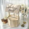 imageOurWarm Wishing Well Wedding Card Box for Reception Wood Gift Card Box for Wedding Decorations Wooden Money Card Box for Party Birthday Baby Shower Decorations Rustic Wedding Decor