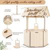 imageOurWarm Wishing Well Wedding Card Box for Reception with Slot Wooden Gift Card Boxes for Wedding Rustic Money Envelope Holder Card Box for Party Birthday Bridal Baby Showers Wedding Decorations