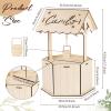imageOurWarm Wishing Well Wedding Card Box for Reception with Slot Wooden Gift Card Boxes for Wedding Rustic Money Envelope Holder Card Box for Party Birthday Bridal Baby Showers Wedding Decorations