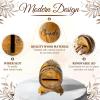imageOurWarm Wooden Wedding Card Box for Party with Base Brown Whiskey Barrel Gift Card Box Holder for Cards Envelops and Money Box Rustic Wedding Decor for Graduation Baby Shower Birthday Party