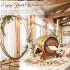 imageOurWarm Wooden Wedding Card Box for Party with Base Brown Whiskey Barrel Gift Card Box Holder for Cards Envelops and Money Box Rustic Wedding Decor for Graduation Baby Shower Birthday Party