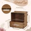 imageOurWarm Wooden Wedding Card Box with Flower Trough Brown Gift Card Box for Wedding with Acrylic Board Wedding Card Boxes for Reception Rustic Wedding Decor for Graduation Baby Showers Birthday Party