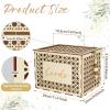 imageOurWarm Wooden Wedding Card Box with Slot Hollow Rattan Pattern Gift Card Box for Party Reception Envelope Money Card Box for Wedding Graduation Party Birthday Baby Shower DecorationsWood