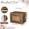 imageOurWarm Wooden Wedding Card Box with Slot Hollow Rattan Pattern Gift Card Box for Party Reception Envelope Money Card Box for Wedding Graduation Party Birthday Baby Shower DecorationsBrown