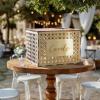 imageOurWarm Wooden Wedding Card Box with Slot Hollow Rattan Pattern Gift Card Box for Party Reception Envelope Money Card Box for Wedding Graduation Party Birthday Baby Shower DecorationsWood