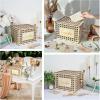 imageOurWarm Wooden Wedding Card Box with Slot Hollow Rattan Pattern Gift Card Box for Party Reception Envelope Money Card Box for Wedding Graduation Party Birthday Baby Shower DecorationsWood