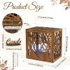 imageOurWarm Wooden Wedding Card Box with Slot ampamp Acrylic Window Brown Gift Card Box for Wedding Reception Decorations Money Gift Newly Named Box Wedding Decorations for Reception Party Birthday