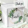 imageOurWarm Wedding Card Box with Lock PVC Wedding Card Boxes for Reception White Wedding Box for Cards and Money Envelope Money Box Gift Card Box for Party Wedding Decor Graduation Baby Shower