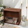 imageOurWarm White Wedding Card Box with Slot Wooden Card Box for Wedding Reception Large Envelope Wedding Box for Cards Money Gift Card Box Holder for Graduation Party 2025 Birthday Baby ShowerBrown Square