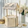 imageOurWarm Wishing Well Wedding Card Box for Reception Wood Gift Card Box for Wedding Decorations Wooden Money Card Box for Party Birthday Baby Shower Decorations Rustic Wedding Decor