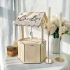 imageOurWarm Wishing Well Wedding Card Box for Reception with Slot Wooden Gift Card Boxes for Wedding Rustic Money Envelope Holder Card Box for Party Birthday Bridal Baby Showers Wedding Decorations