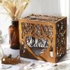 imageOurWarm Wooden Wedding Card Box with Slot ampamp Acrylic Window Brown Gift Card Box for Wedding Reception Decorations Money Gift Newly Named Box Wedding Decorations for Reception Party Birthday
