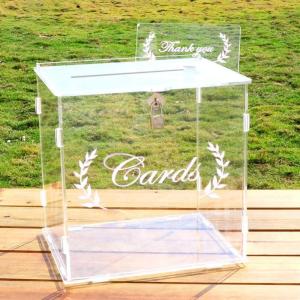 imageAytai Acrylic Wedding Card Box with Lock Clear Card Box for Wedding Reception Wedding Money Box Gift Card Box for Party Graduation Birthday Baby Shower Decorations