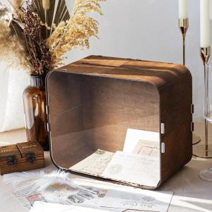 imageOurWarm White Wedding Card Box with Slot Wooden Card Box for Wedding Reception Large Envelope Wedding Box for Cards Money Gift Card Box Holder for Graduation Party 2025 Birthday Baby ShowerBrown Rounded rectangle