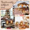 imageOurWarm 10Pcs Wedding Centerpieces for Tables Foldable Centerpiece Table Decorations Table Centerpieces Wooden Centerpieces for Tables Rustic Lantern Centerpieces for Tables Wedding Reception DecorBrown