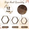 imageOurWarm 12Pcs Hexagon Wedding Centerpiece Table Decorations Brown Wooden Table Centerpieces for Party Event 3 Size Honeycomb Wedding Centerpieces for Tables Rustic Wedding Decor for Table Home Wall