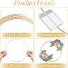 imageOurWarm 24 PCS 12 Inch Floral Hoop Centerpiece Table Decorations Metal Gold Centerpieces for Table with Acrylic Base Wedding Centerpiece Table Decorations Table Centerpieces for Wedding Party DecorGold